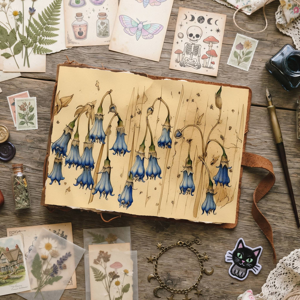 Blue Bell Flowers Digital Papers