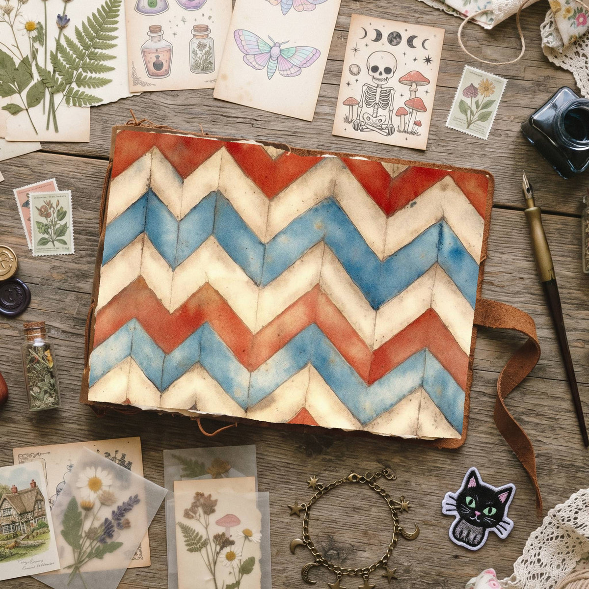 Blue Mixed Patterns Digital Papers