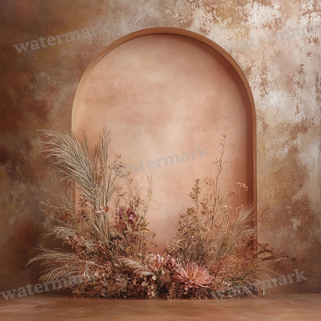 Boho Arches digital photo backdrop for photo editing, preview 6