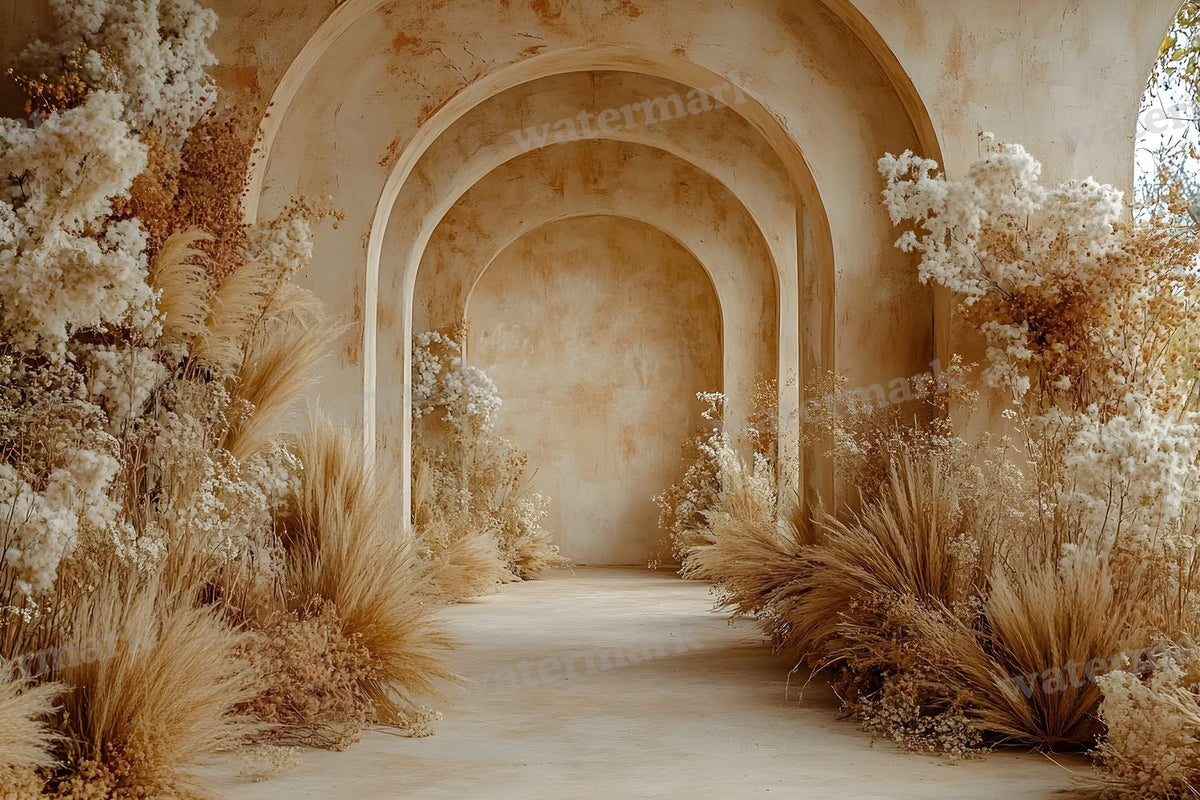 Boho Beige Arch Backdrop Images