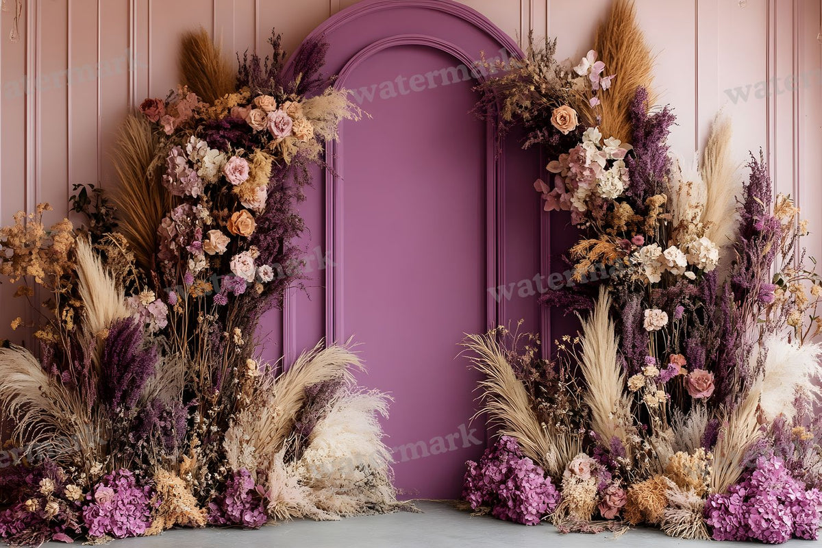 Boho Purple Arch Backdrop Images