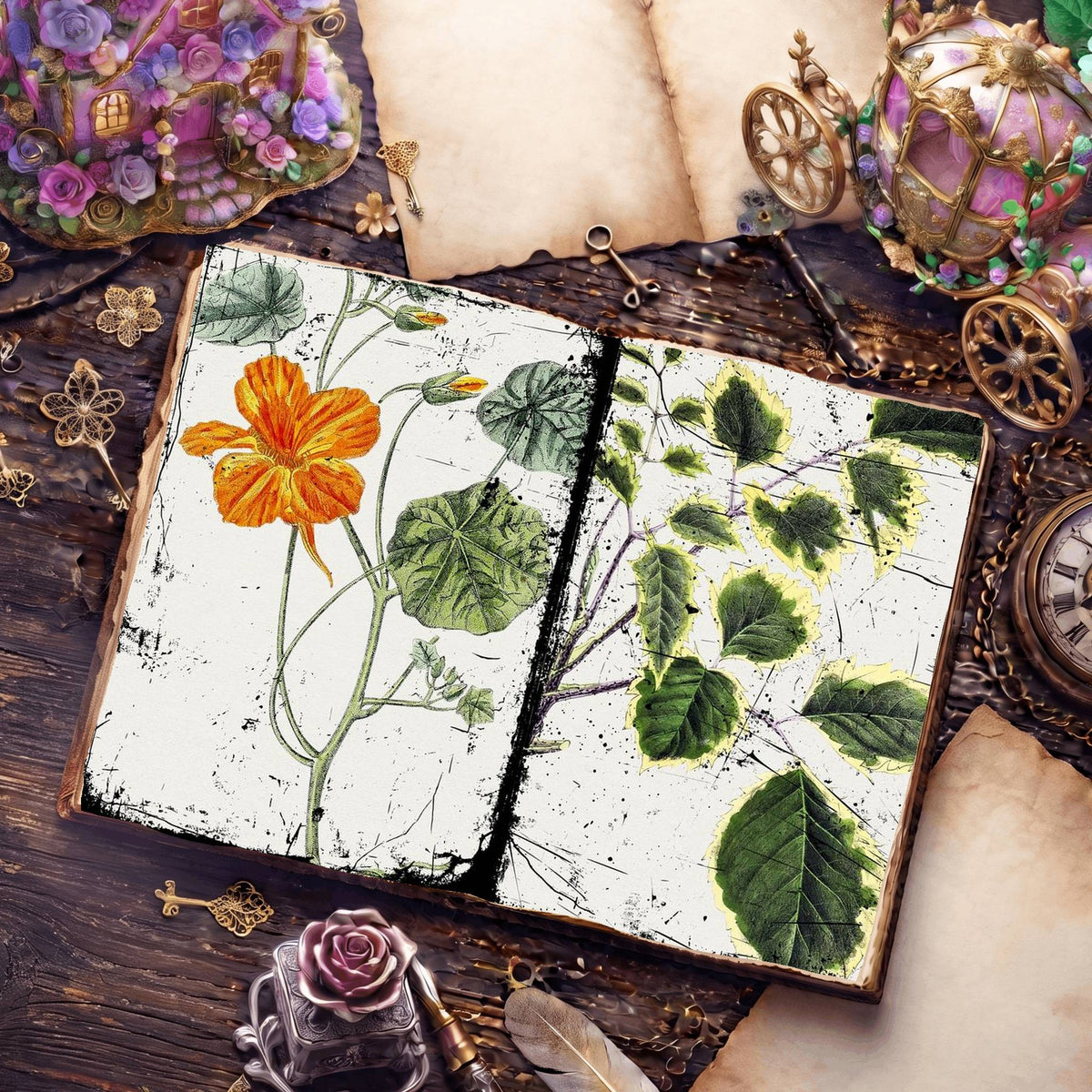 Botanical Illustrations Digital Papers