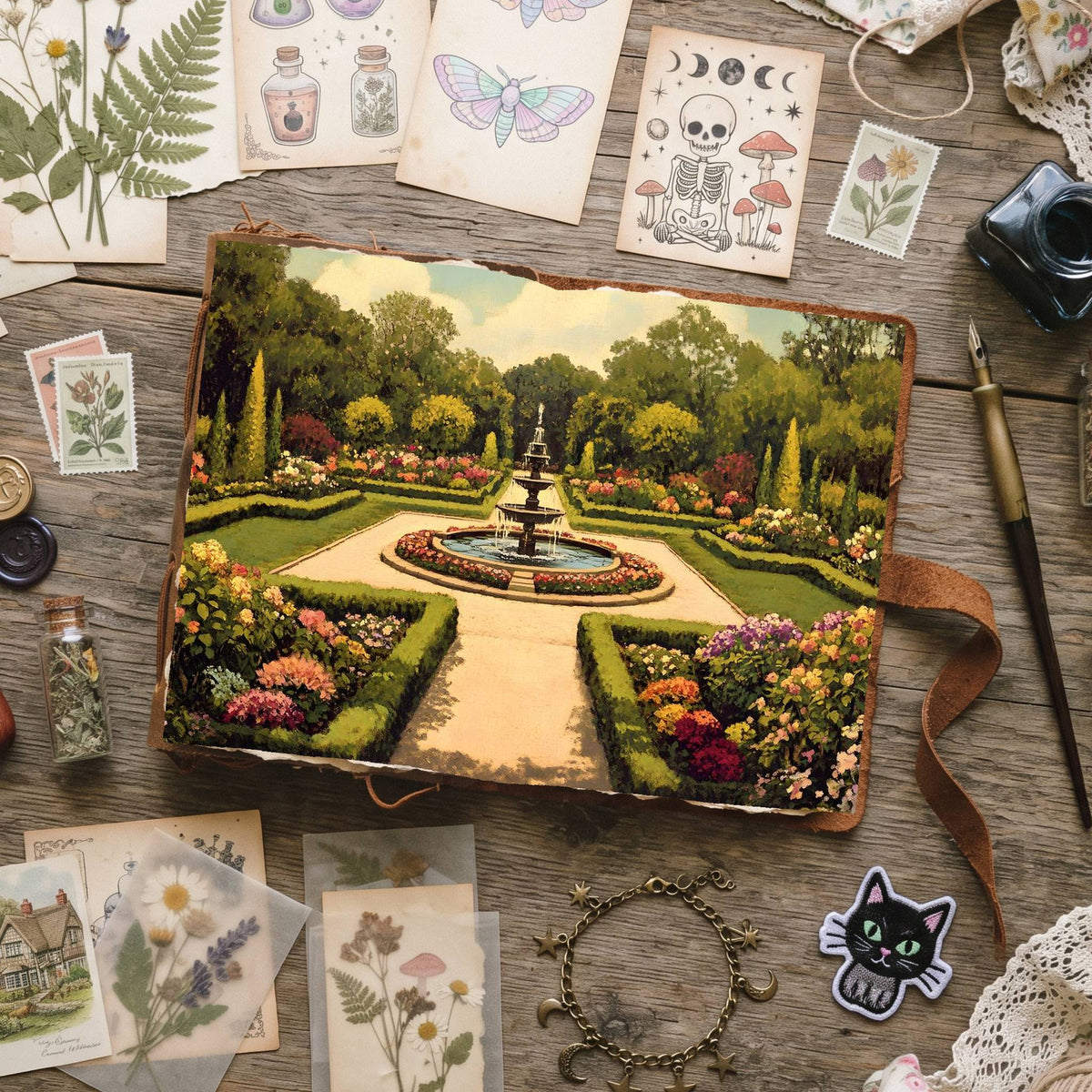 Botanical printable junk journal paper, page preview 7