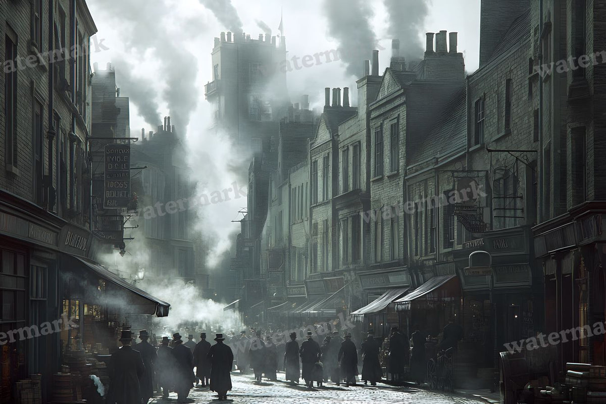 Bustling Dickensstreets Backdrop Images