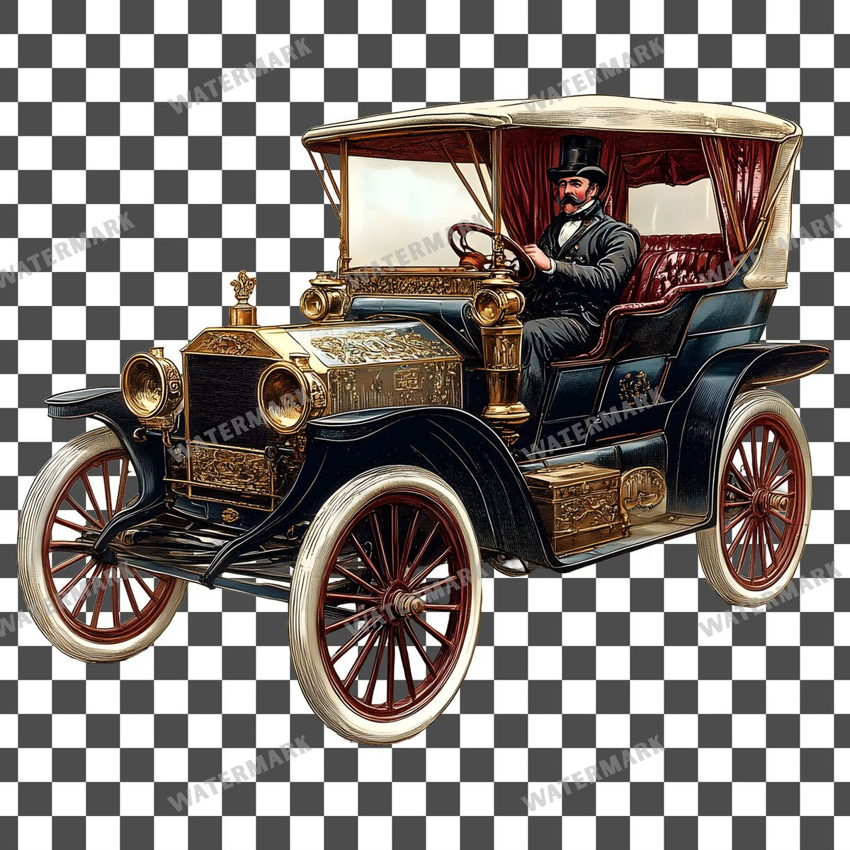 Car Vintage Style Clipart Pngs