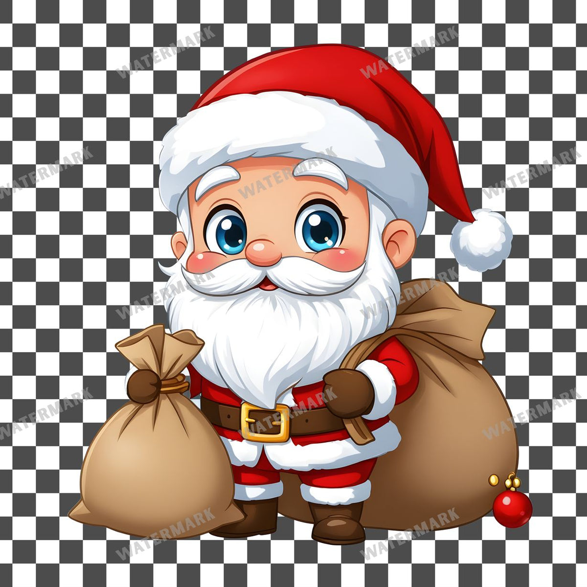 Chibi Santa Claus Clipart Pngs