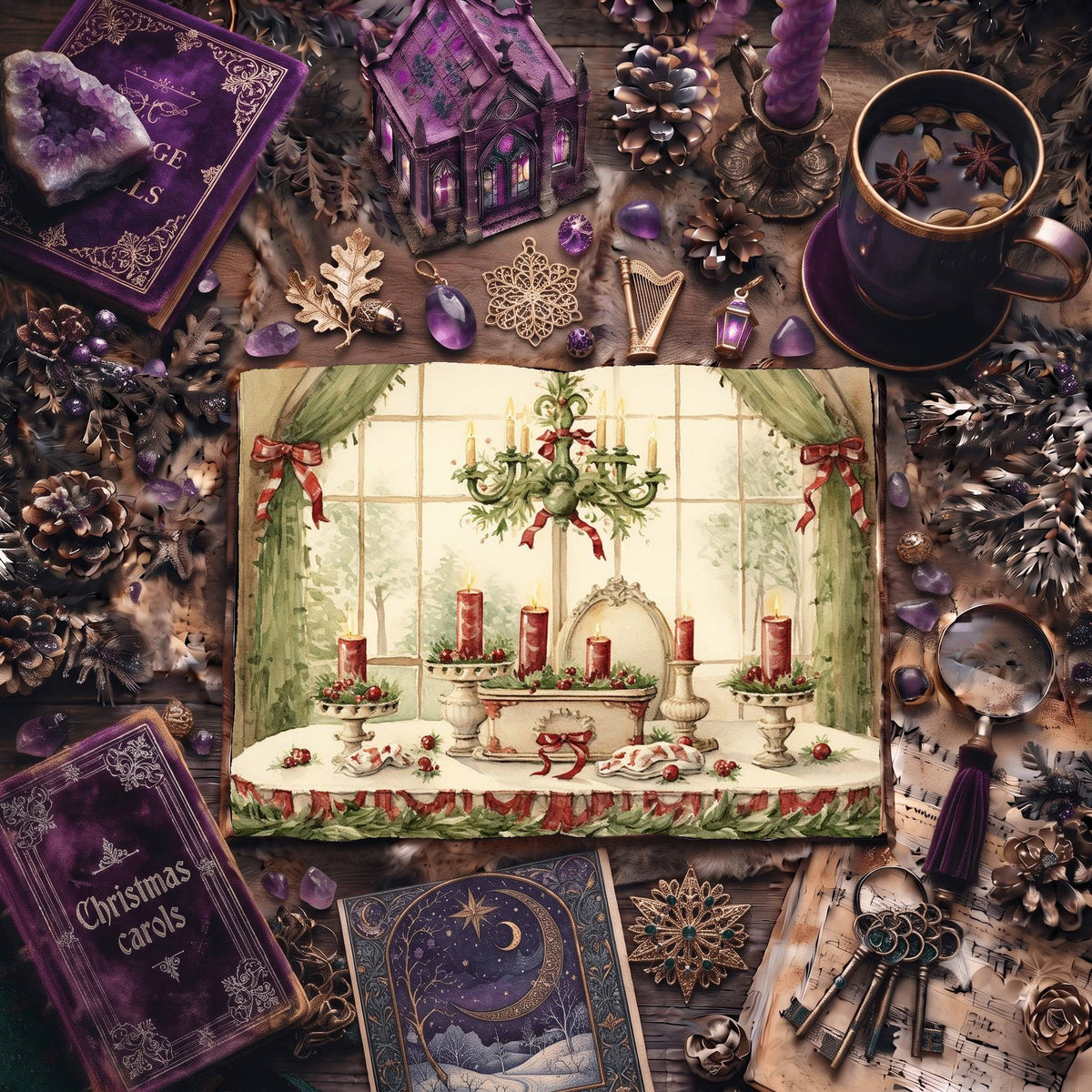 Christmas Candles Digital Papers
