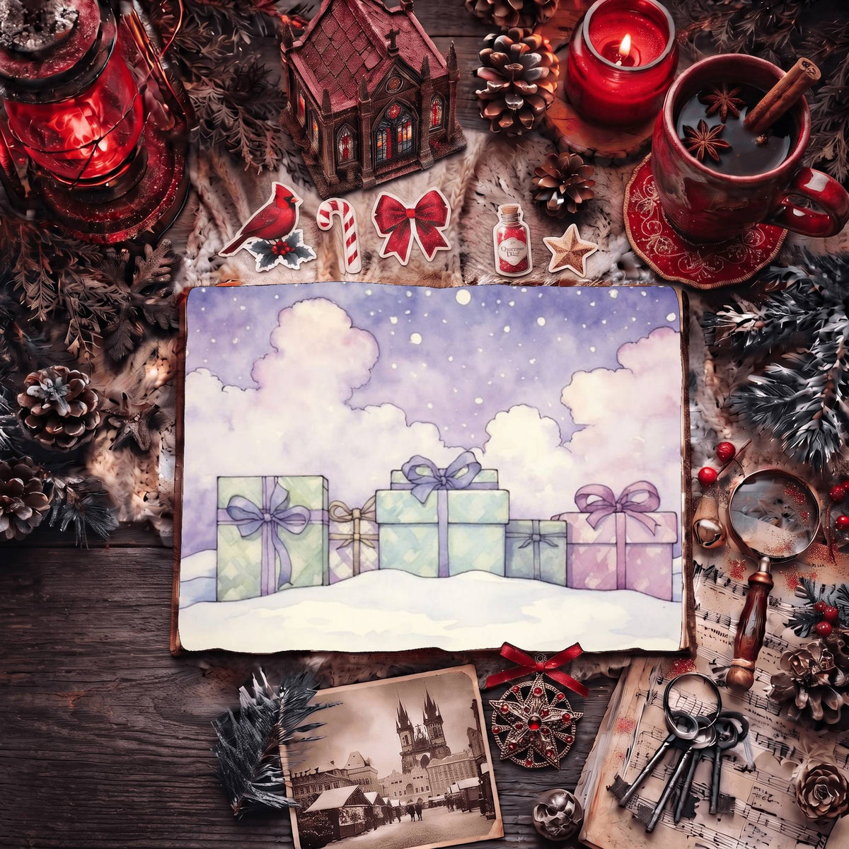 Christmas Gifts printable junk journal paper, page preview 7