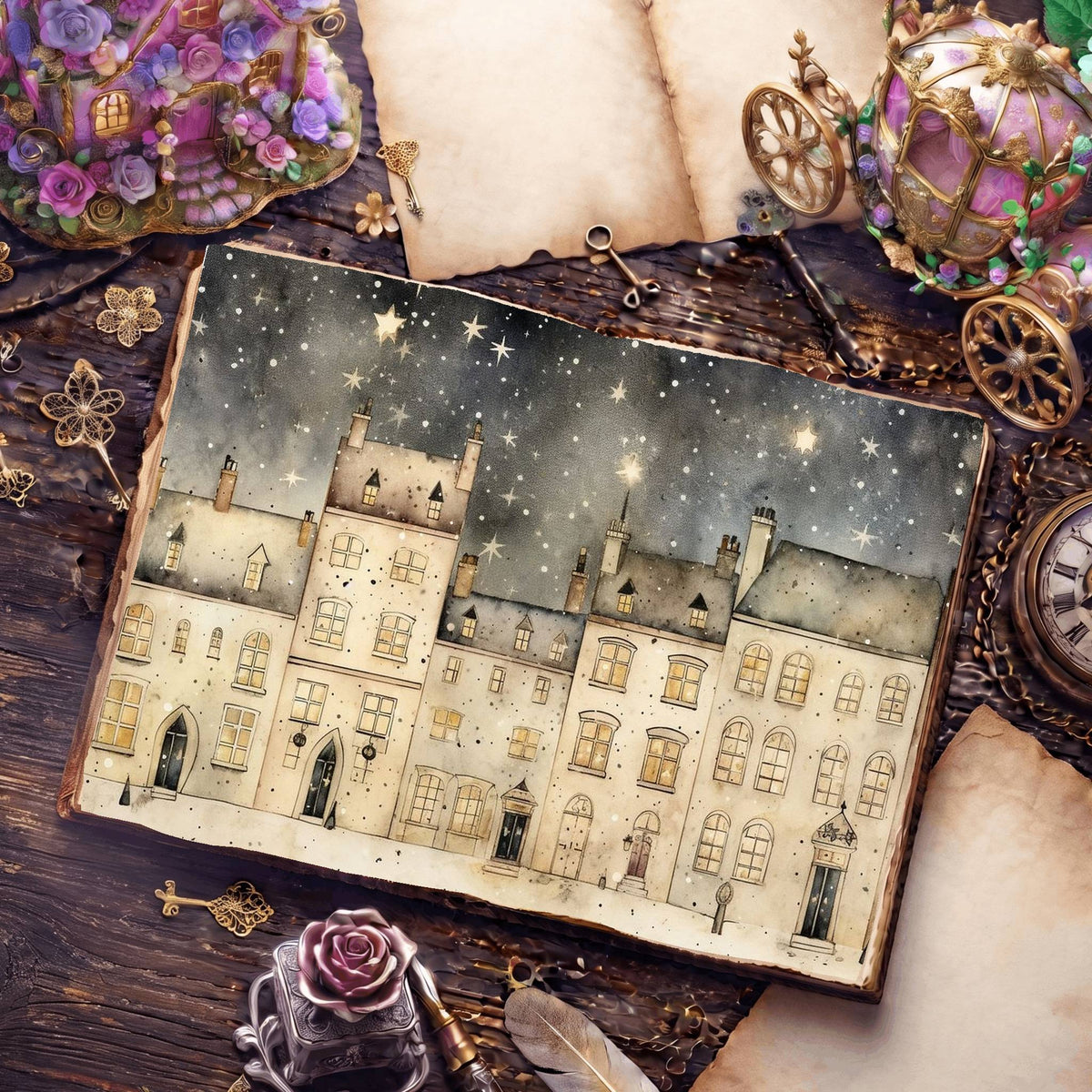 Christmas Snow Digital Papers
