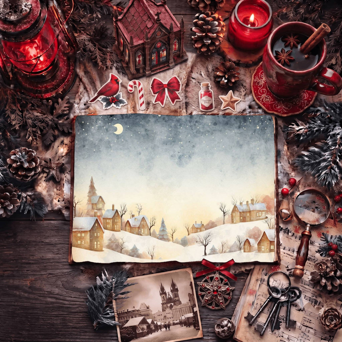 Christmas Village Digital Papers