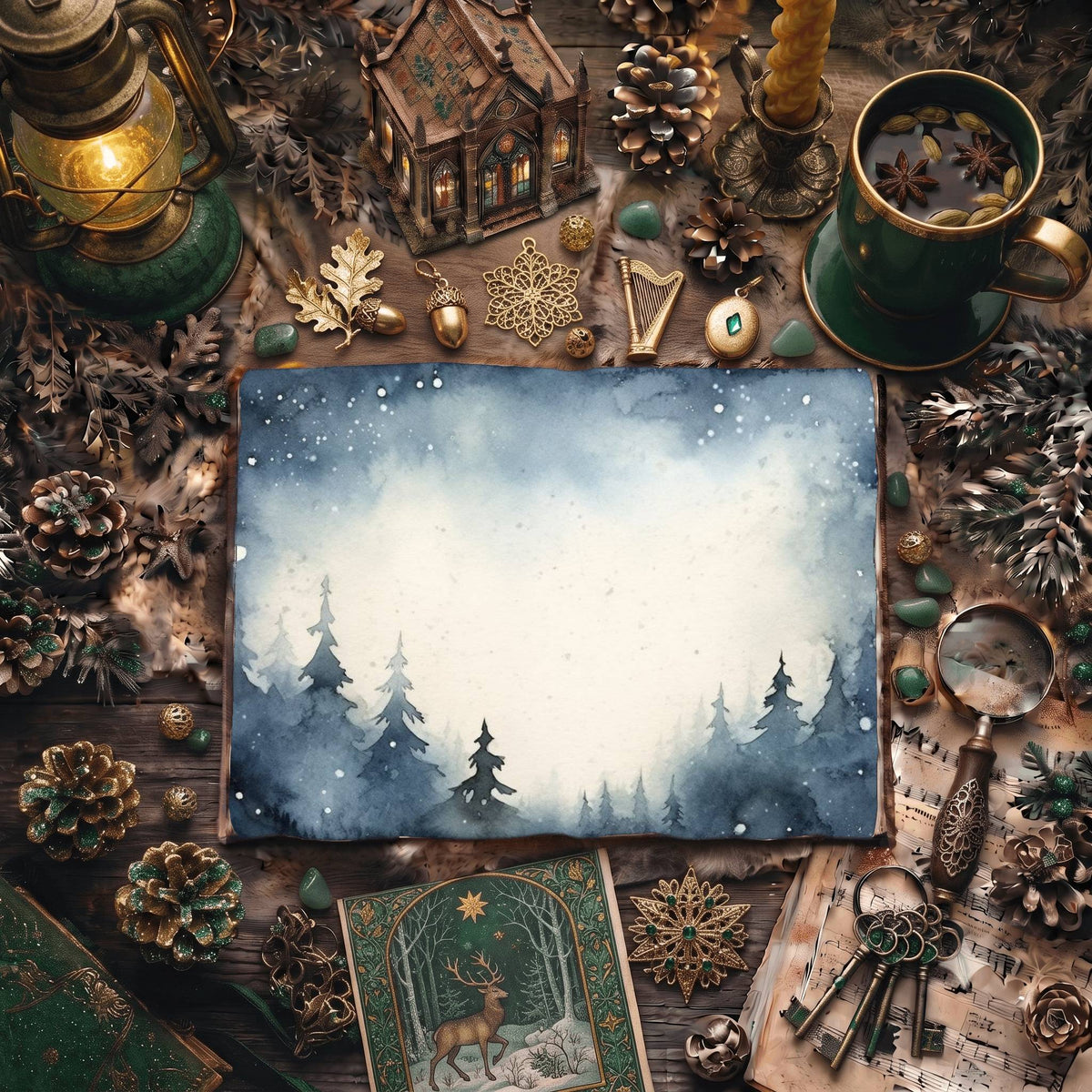 Christmas Winter Nights Digital Papers