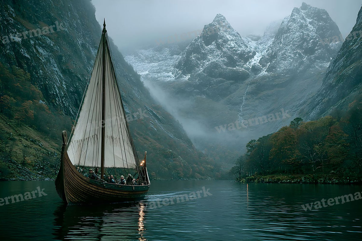 Cinematic Viking Scene Backdrop Images