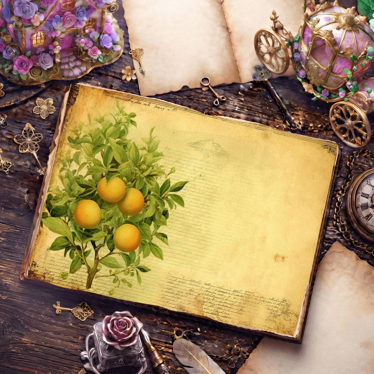 Citrus Fruit Digital Papers