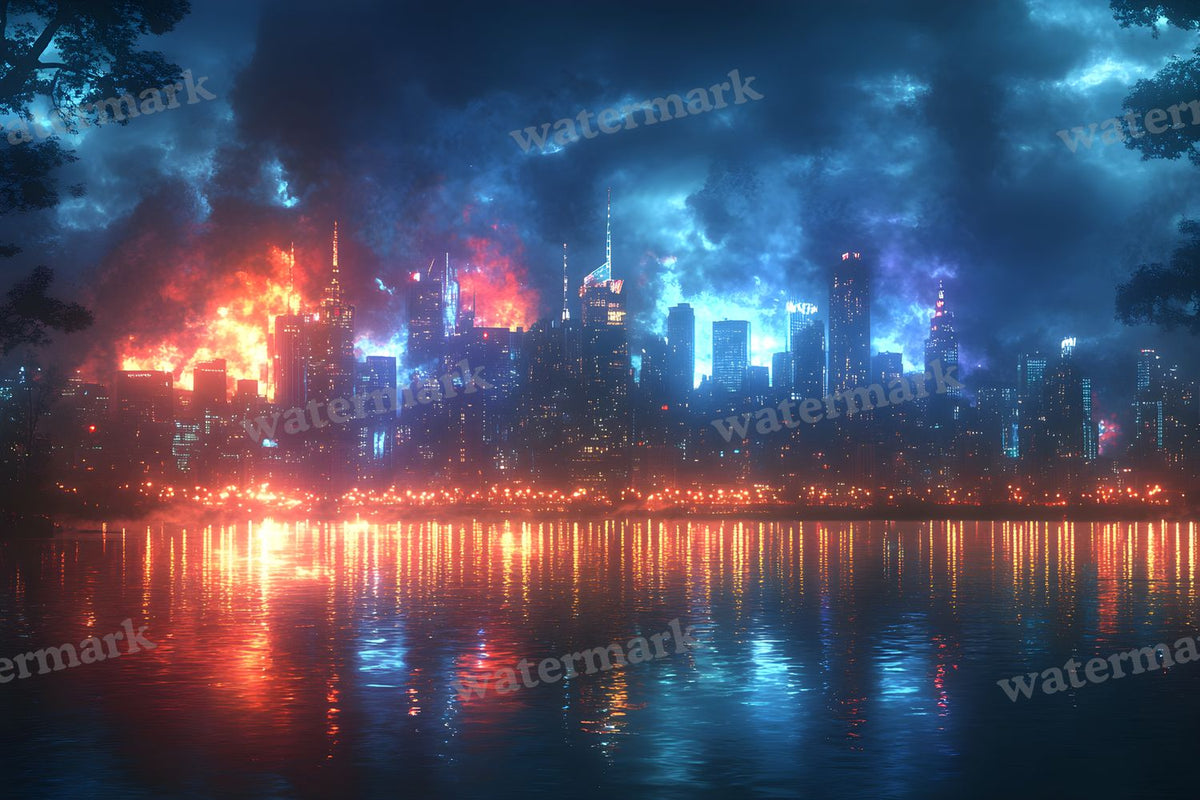 City Lightskyline Night Backdrop Images