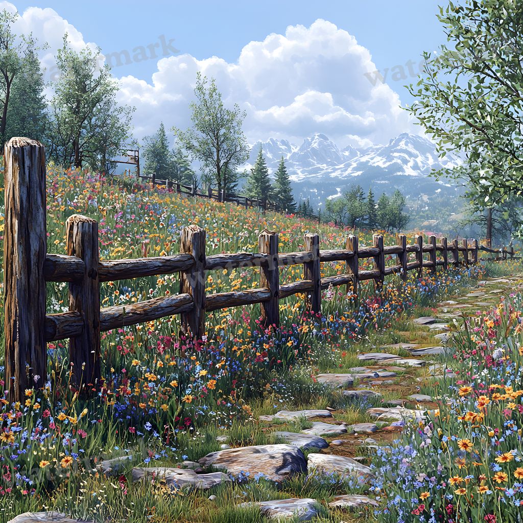 Classic Fence Line Backdrop Images