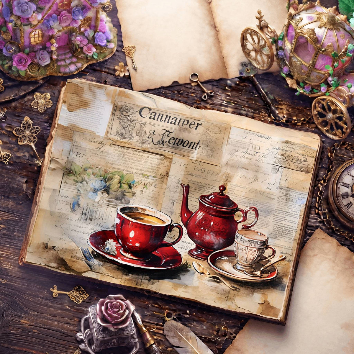 Coffee Cups Digital Papers