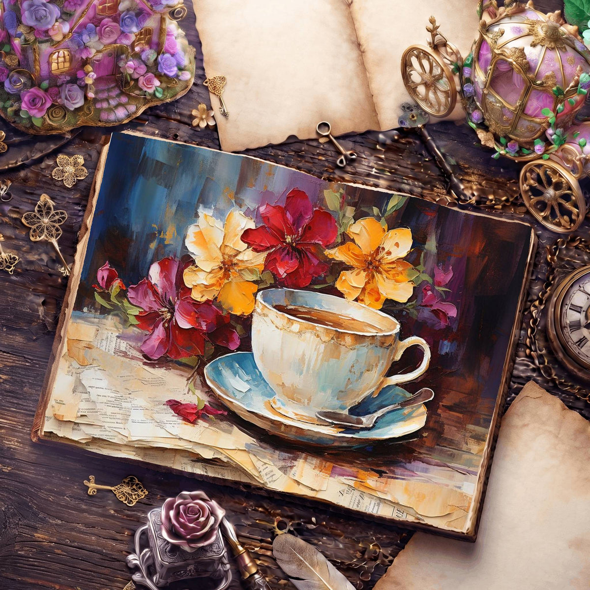 Coffee Cups Digital Papers