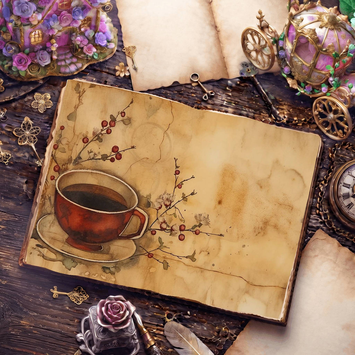 Coffee Cups Digital Papers
