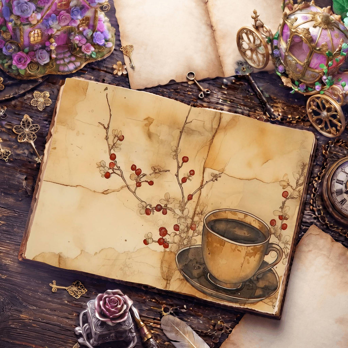 Coffee Cups Digital Papers