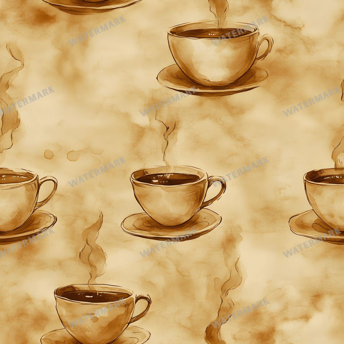 Coffee seamless pattern digital paper, repeating design 7