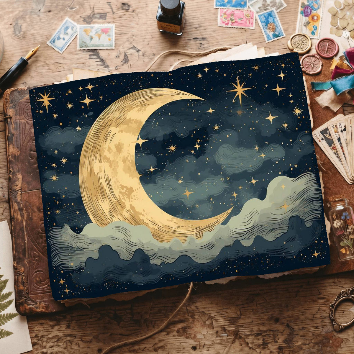 Crescent Moon Digital Papers