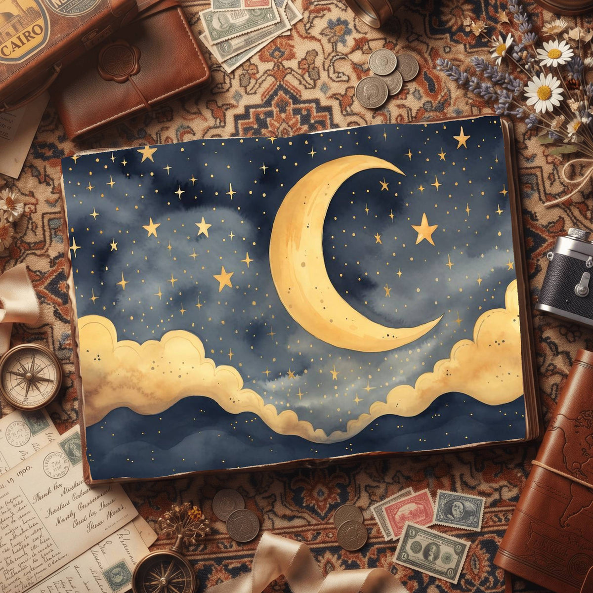 Crescent Moon Digital Papers
