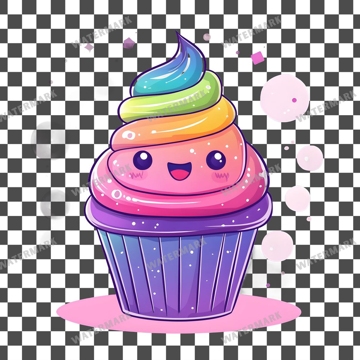 Cupcake Kawaii Style Clipart Pngs