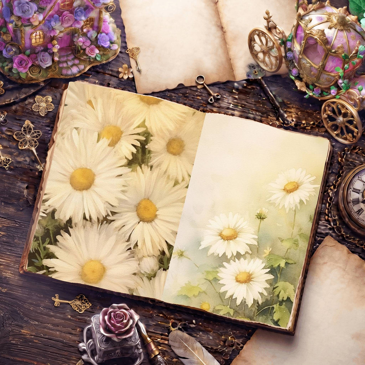 Daisies Digital Papers