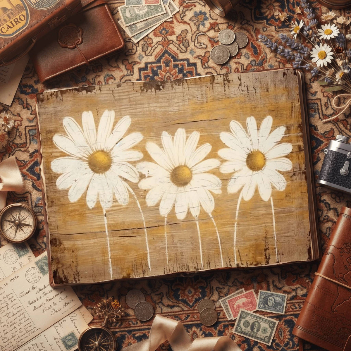 Daisy Flowers Digital Papers