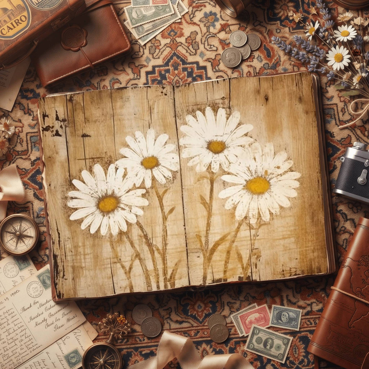 Daisy Flowers Digital Papers