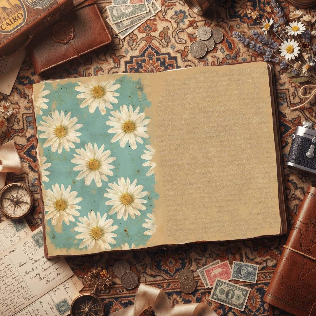 Daisy Flowers Digital Papers