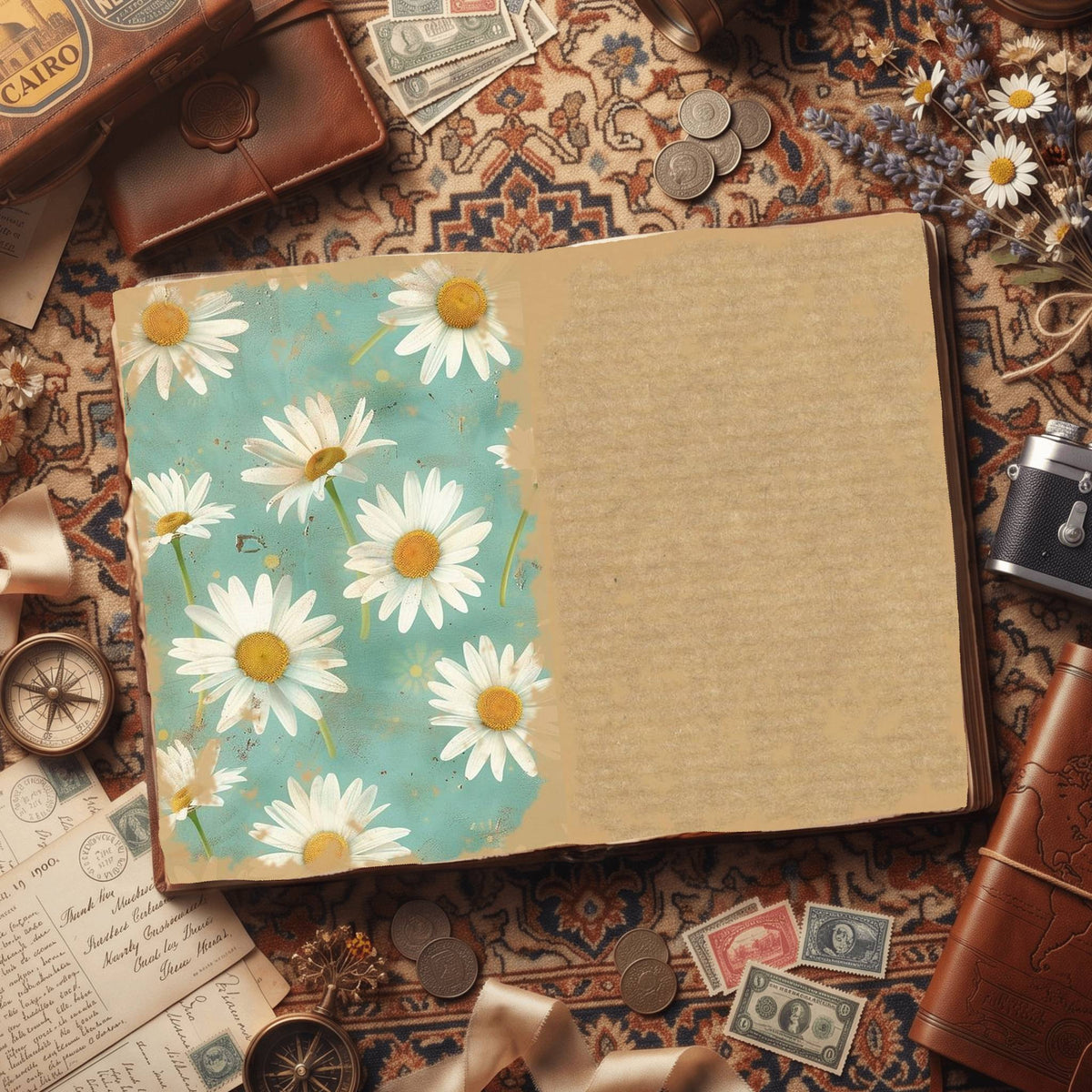 Daisy Flowers Digital Papers