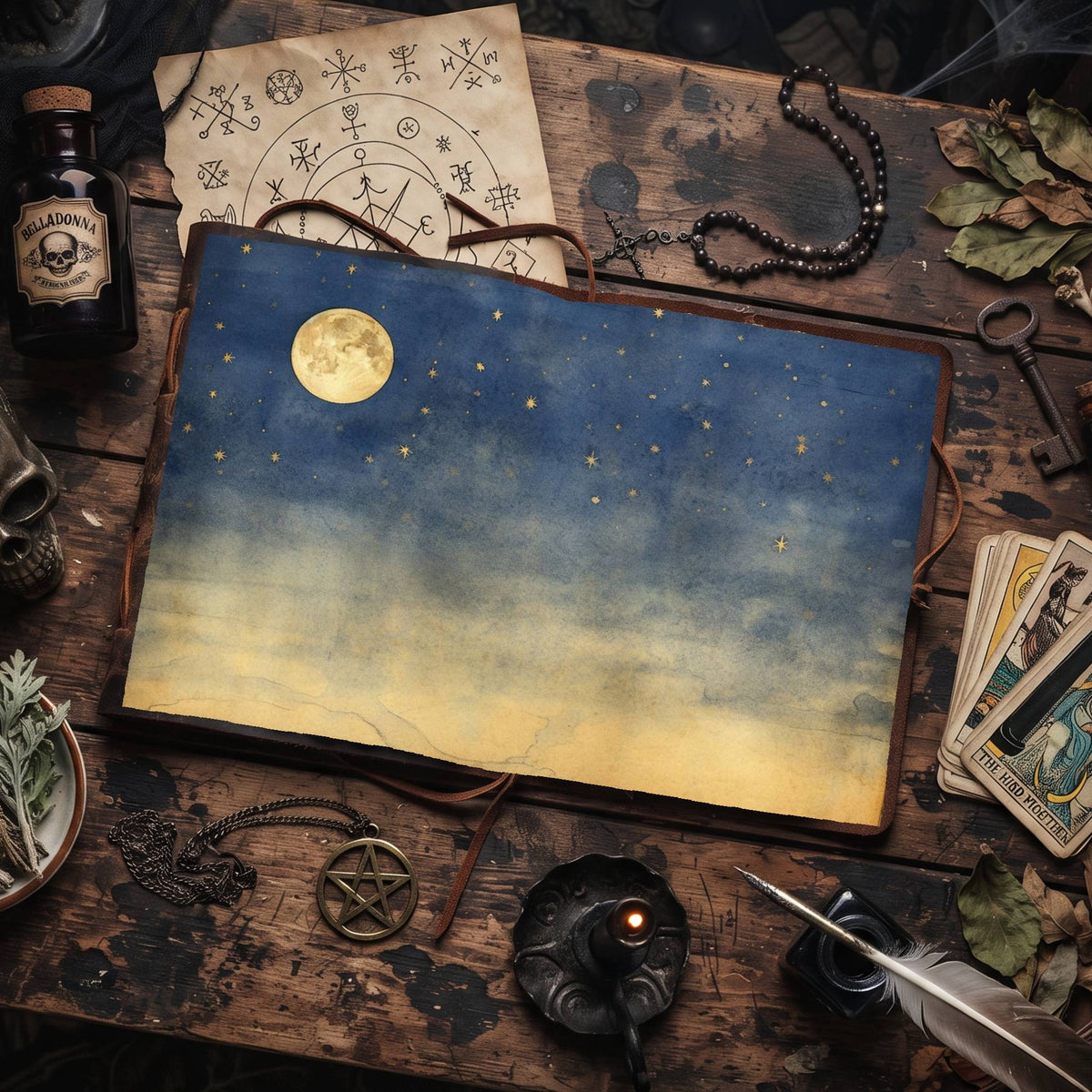Dark Night Moon Digital Papers
