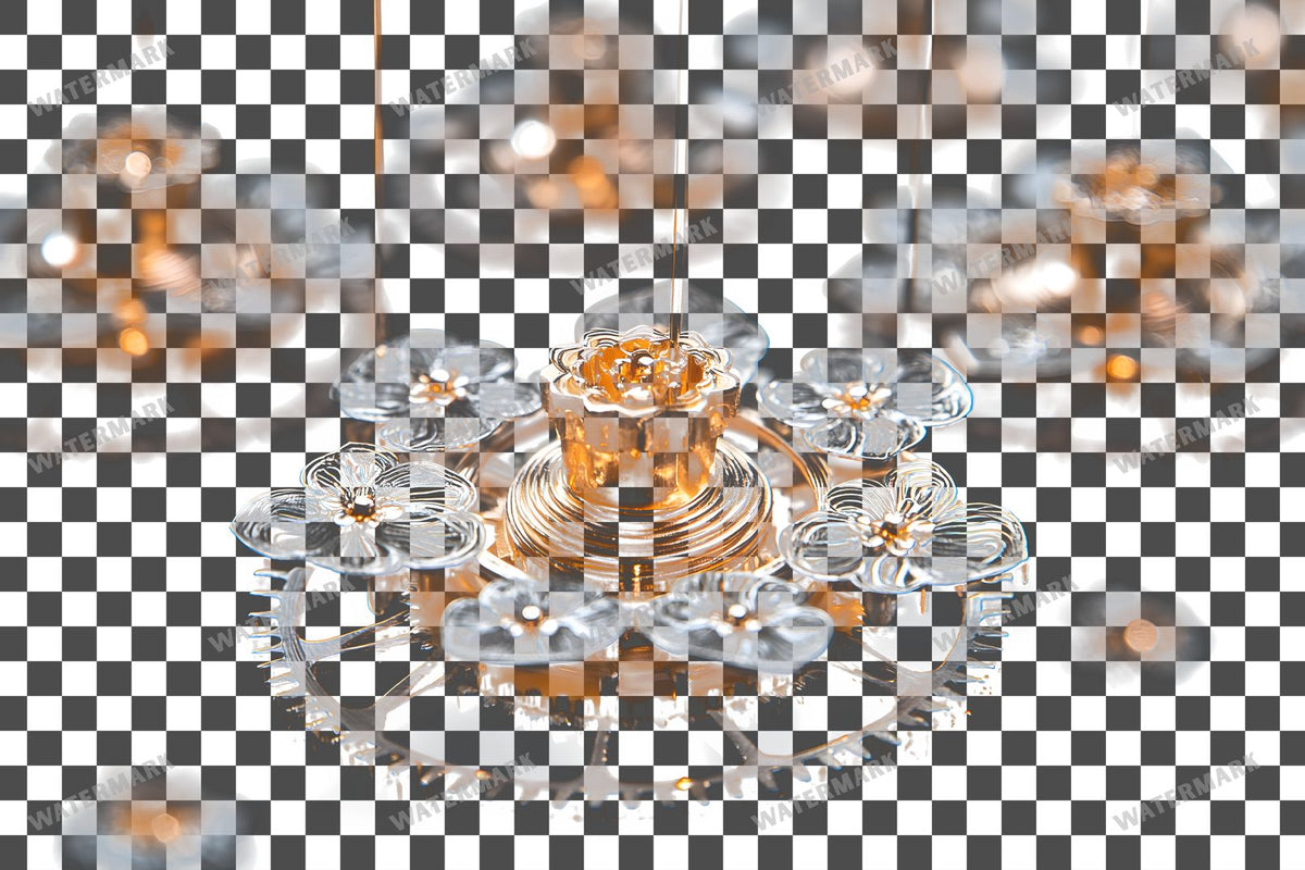 Delicate Filigree Gear Transparent Overlay Pngs