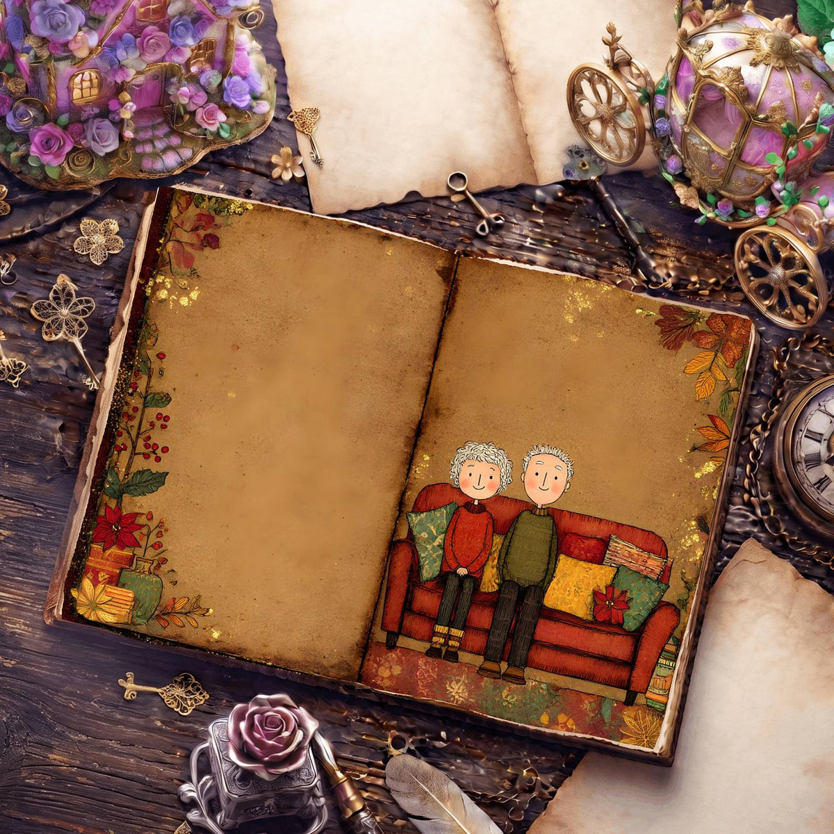 Earthy Colors Christmas Digital Papers