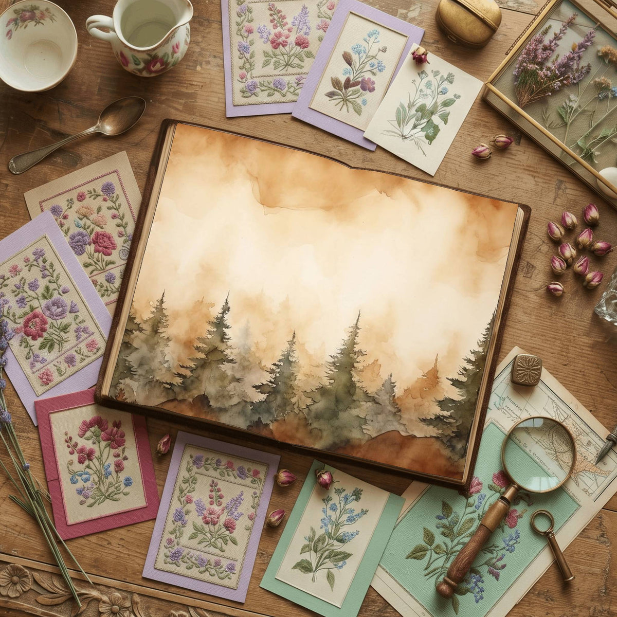 Evergreen Forest Digital Papers