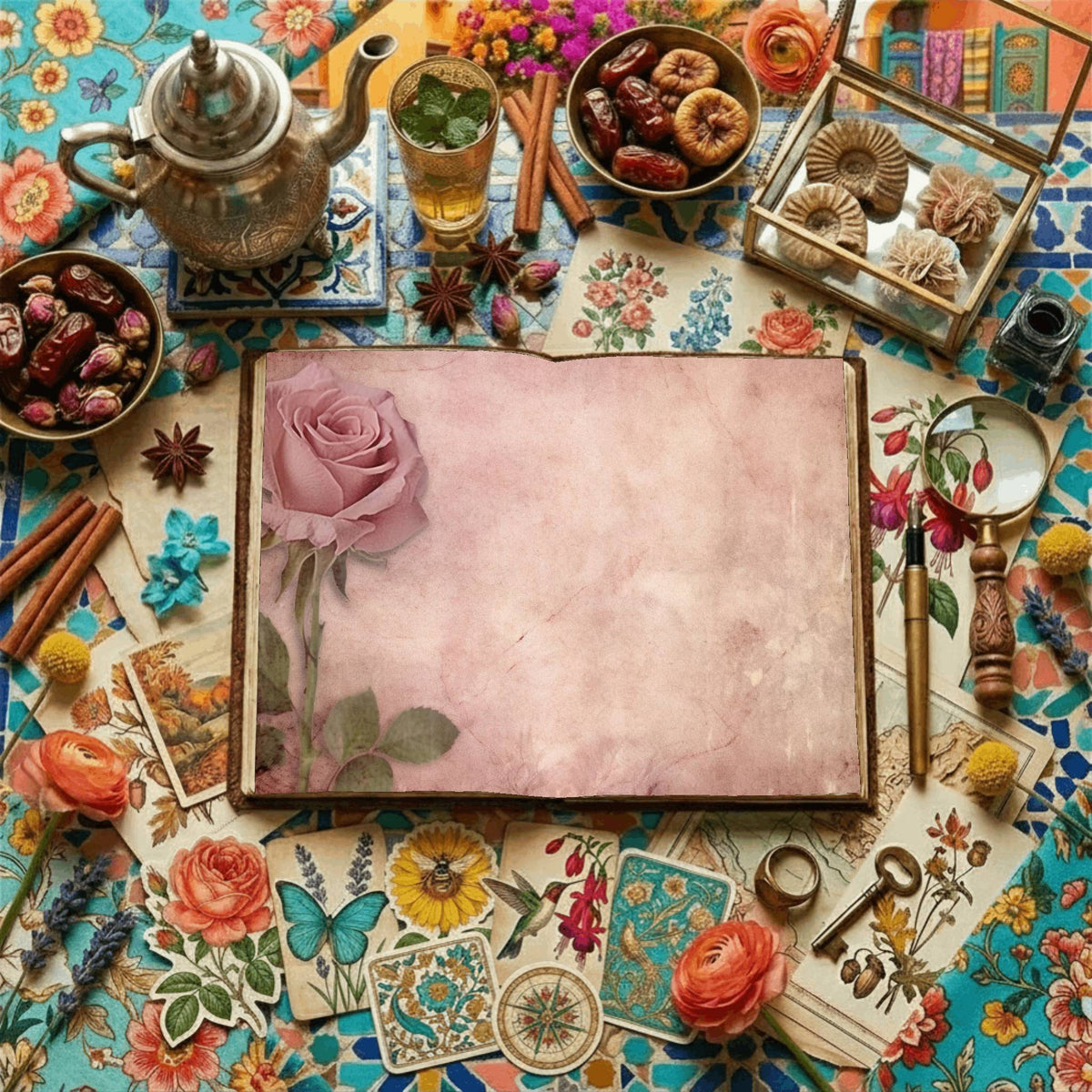 Faded Pink Rose Digital Papers