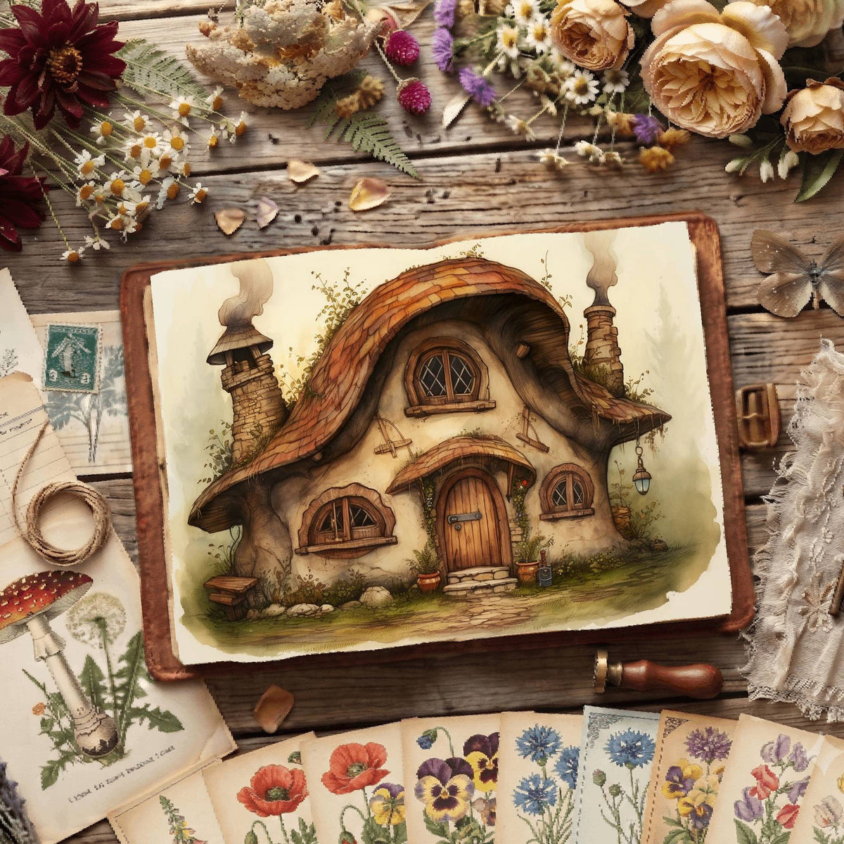 Fairy Cottages Digital Papers