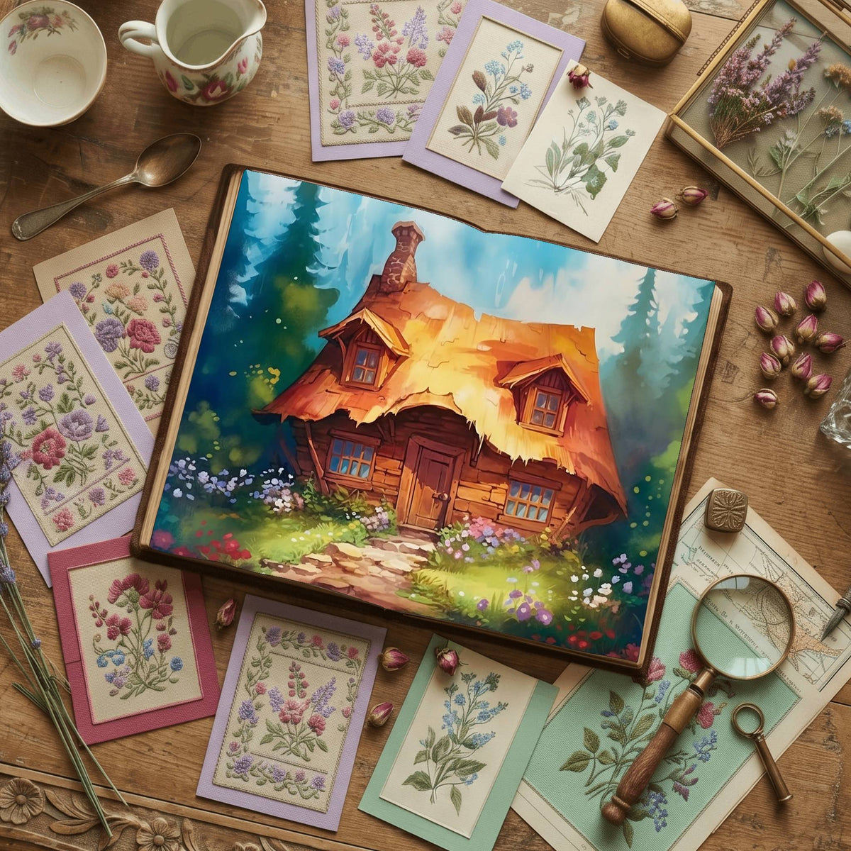 Fairy Cottages Digital Papers