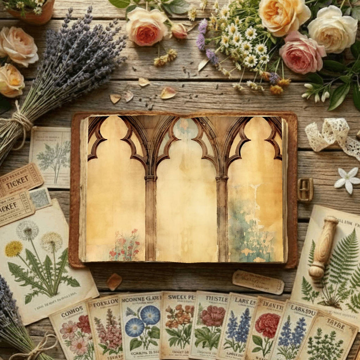 Floral Arches Digital Papers