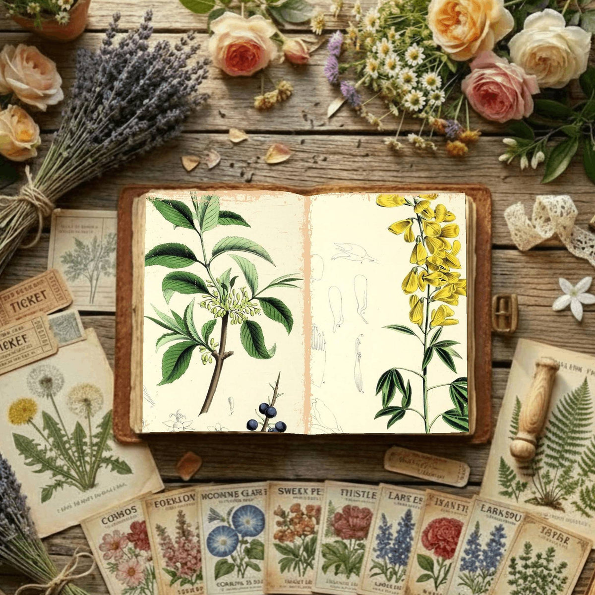Floral Illustrations Digital Papers