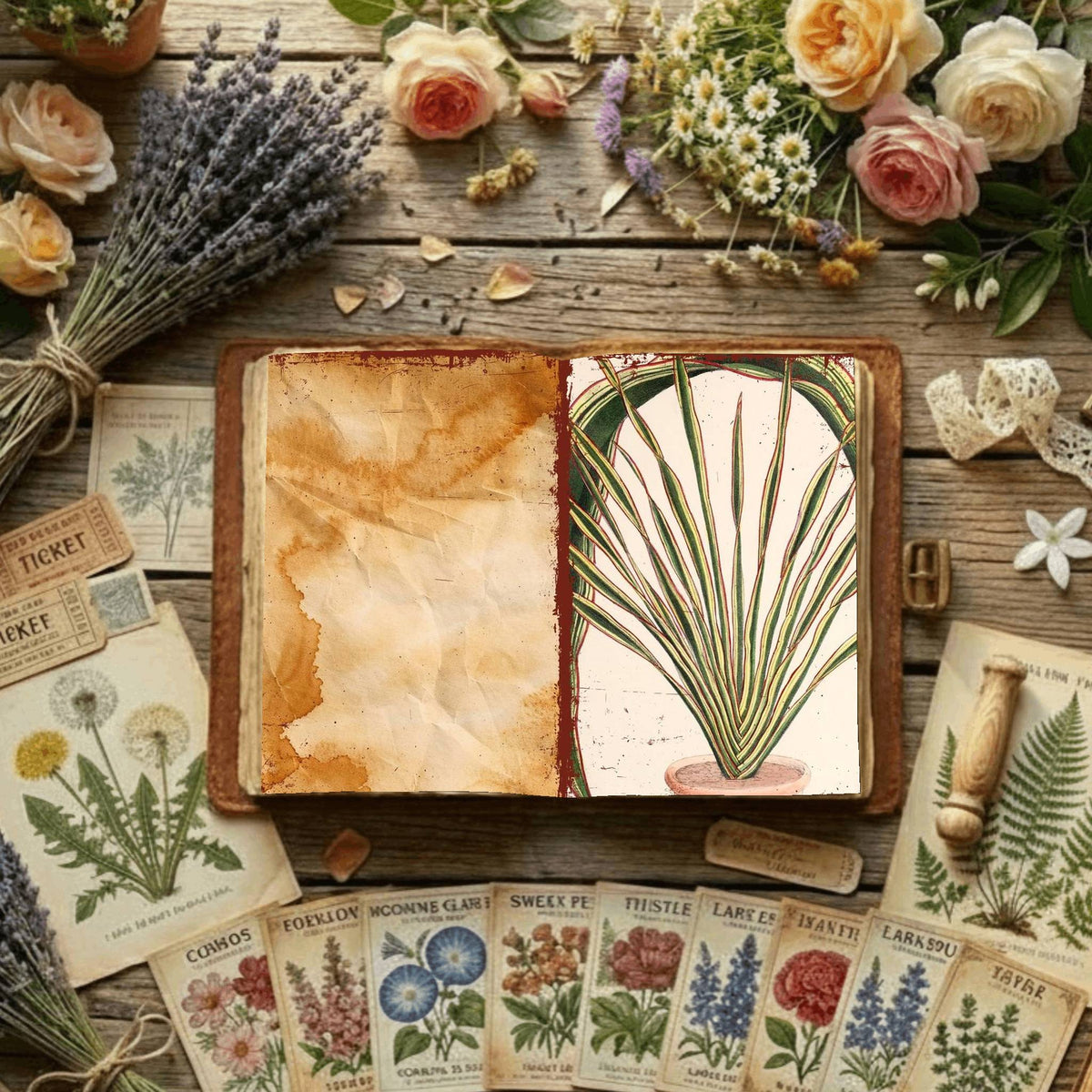 Floral Illustrations Digital Papers