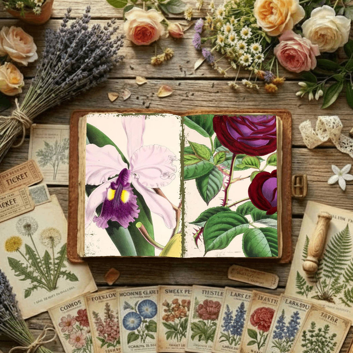 Floral Illustrations Digital Papers
