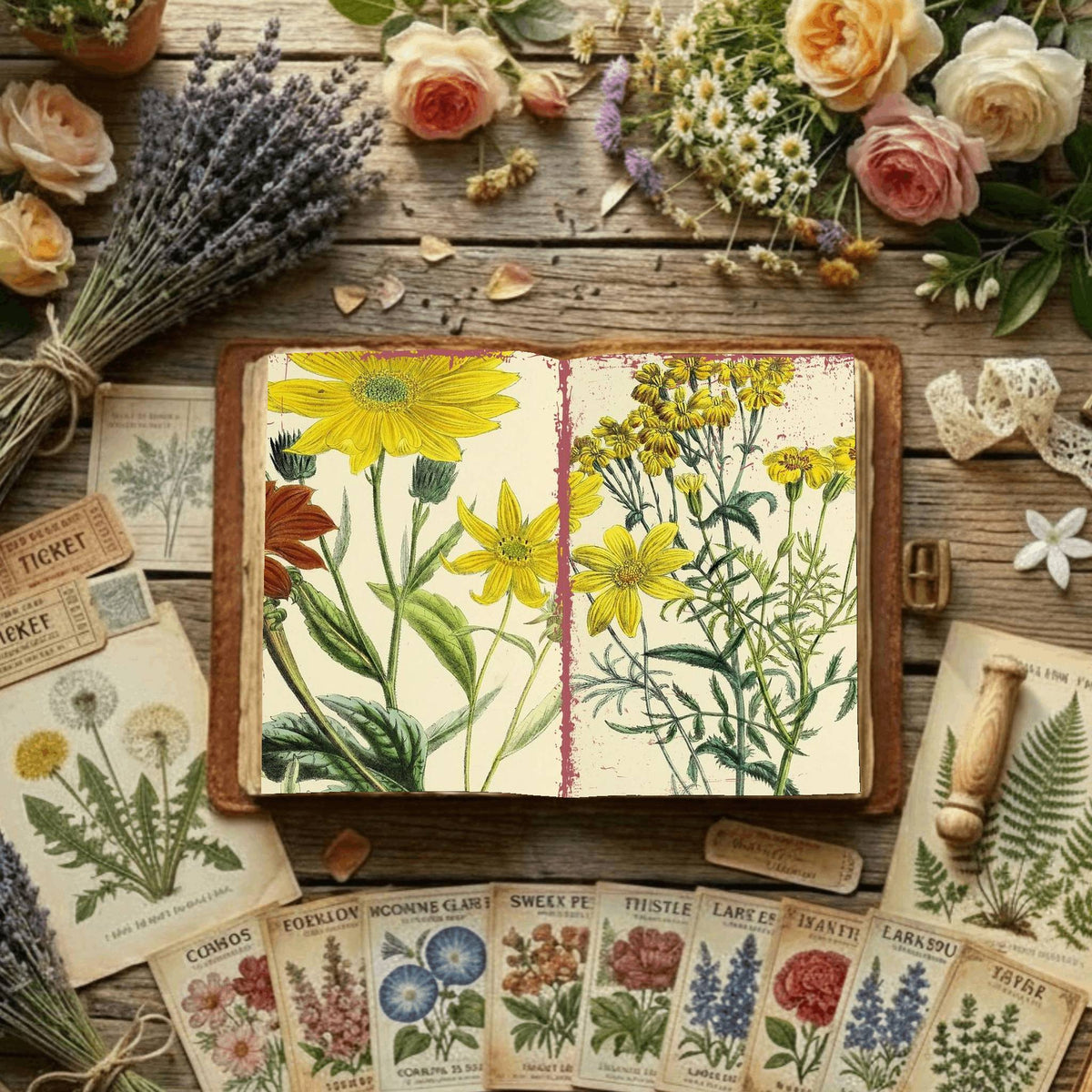 Floral Illustrations Digital Papers
