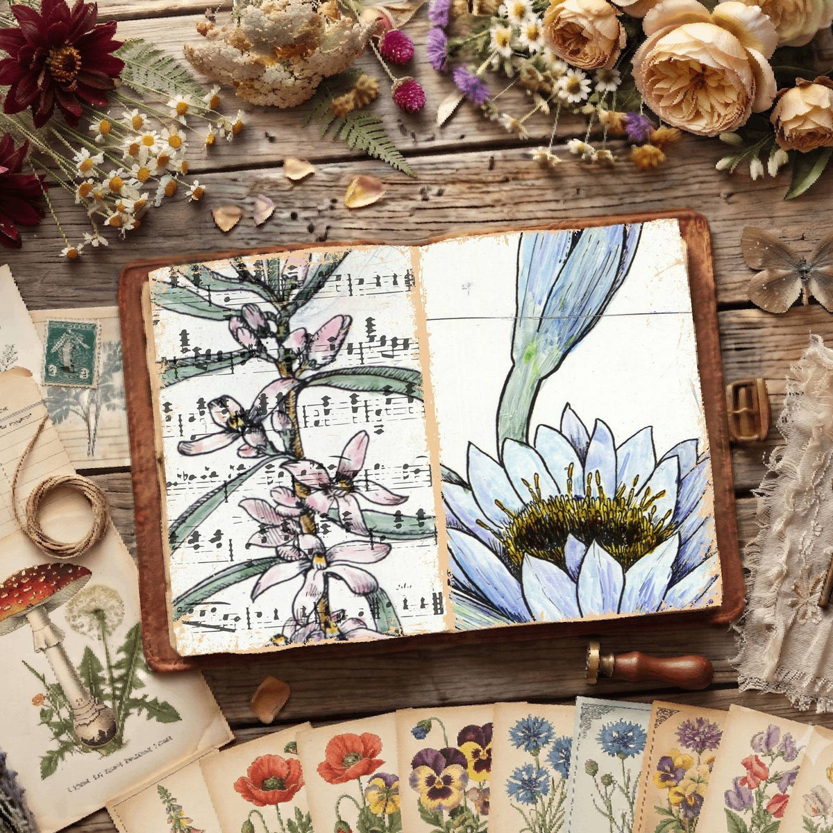 Floral Illustrations Digital Papers