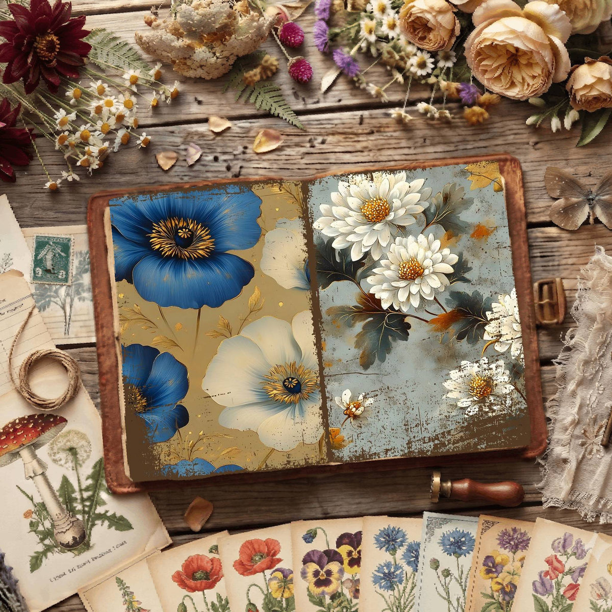 Floral Illustrations Digital Papers