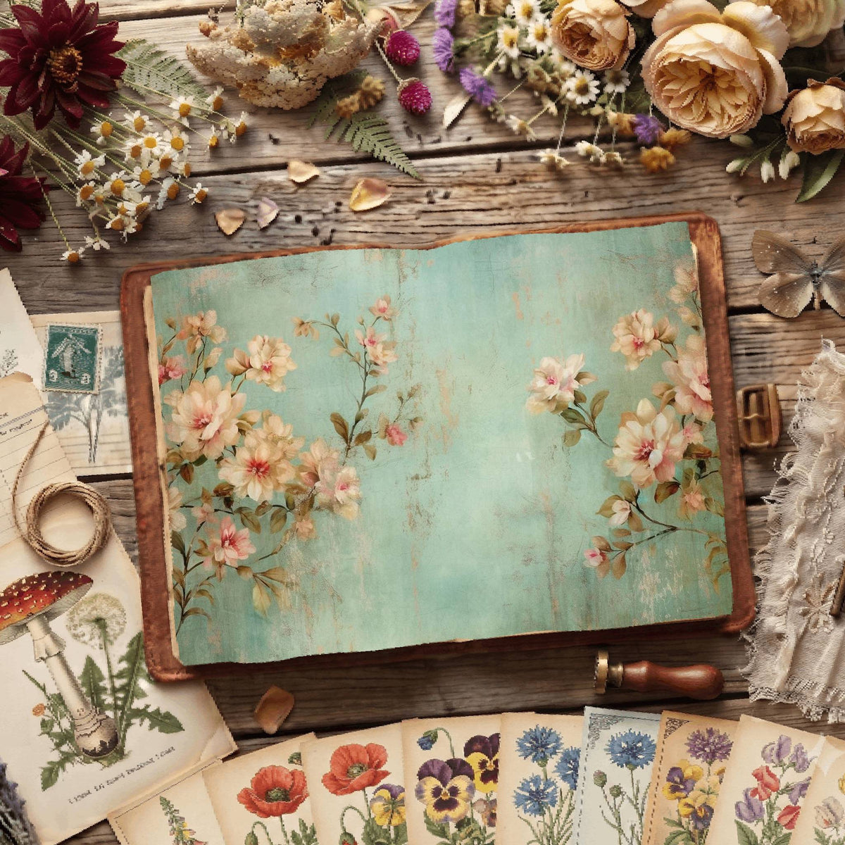 Floral Shabby Digital Papers