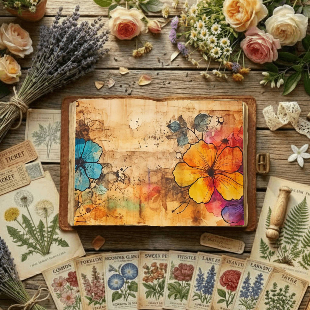 Floral Digital Papers