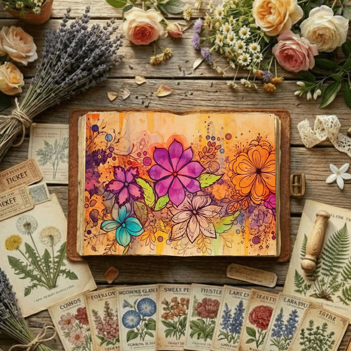 Floral Digital Papers
