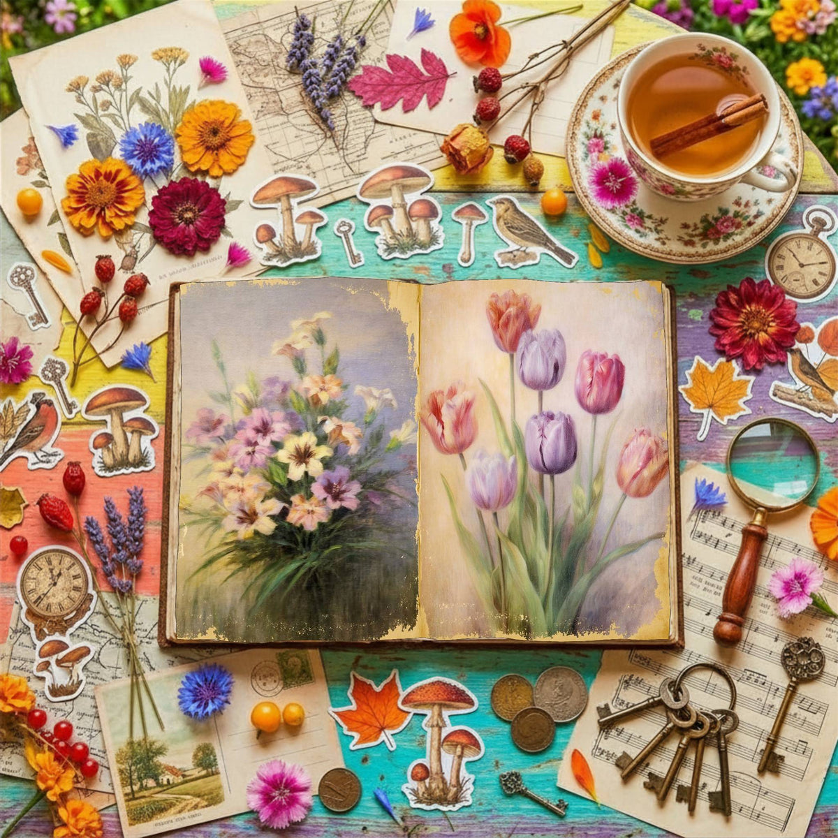 Flower Bunches Digital Papers